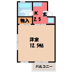 宇都宮駅 バス30分  鎧川下車：停歩5分 2階の物件間取画像